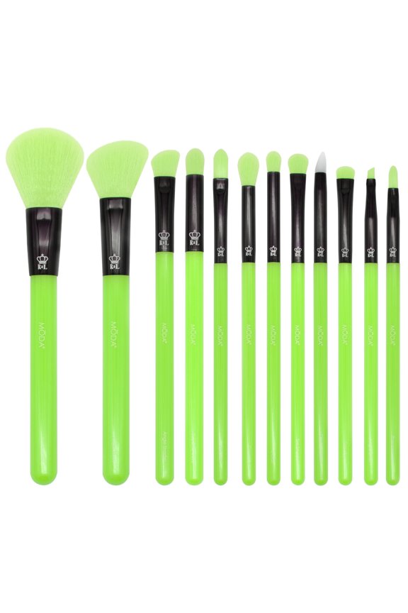Brush Neon Green 12pc Makeup Brush Kit