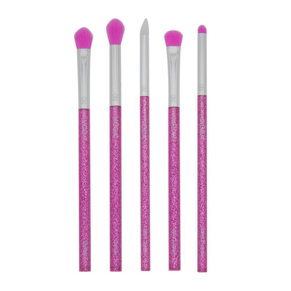 Moda Brush Neon Purple Glitter Eye 5pc Makeup Brush Kit