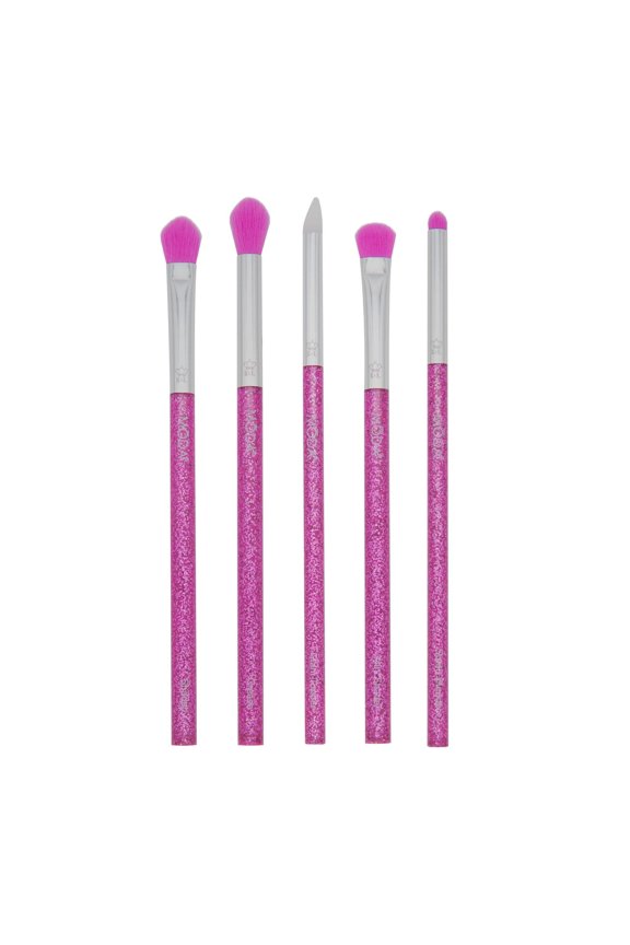 Brush Neon Purple Glitter Eye 5pc Makeup Brush Kit