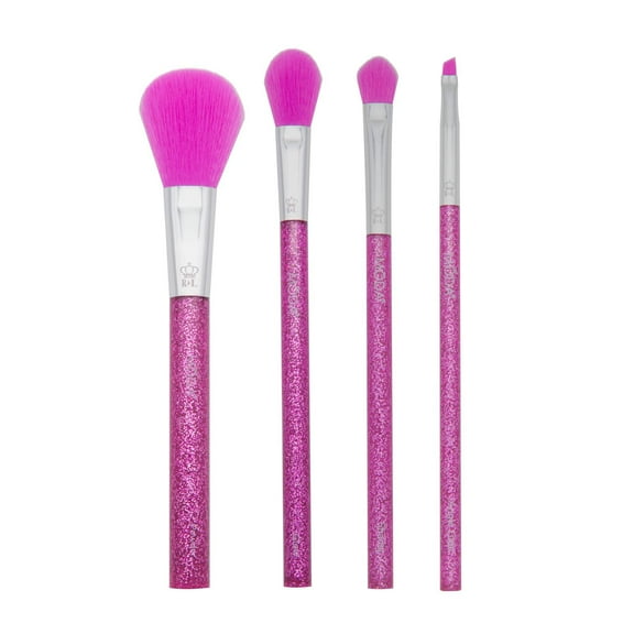 Moda Brush Neon Purple Glitter Face 4pc Makeup BrushKit