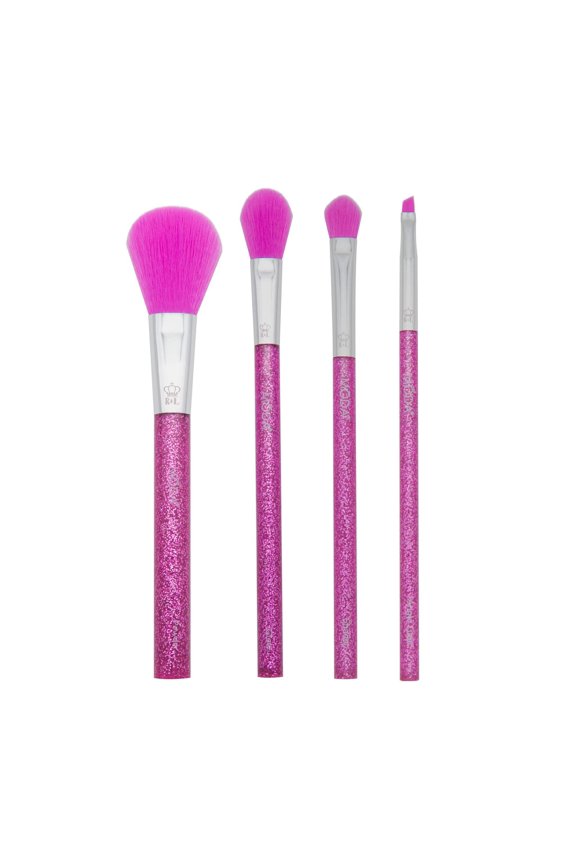 Brush Neon Purple Glitter Face 4pc Makeup BrushKit