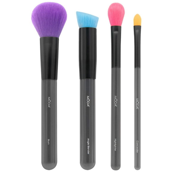 Moda Brush Next Gen: Neon Complexion 4pc Makeup Brush Set