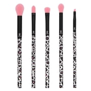 Moda Brush Pink 5pc Leopard Eye Makeup Brush Set