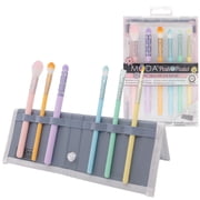 Moda Brush Posh Pastel Delicate Eye 7pc Travel Sized Makeup Brush Set with Flip Case