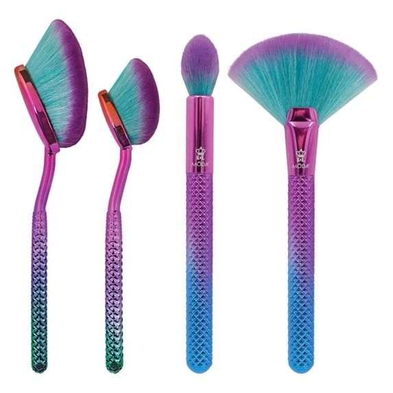 Moda Brush Prismatic Precision Powder 4pc Makeup Brush Set - Walmart.com