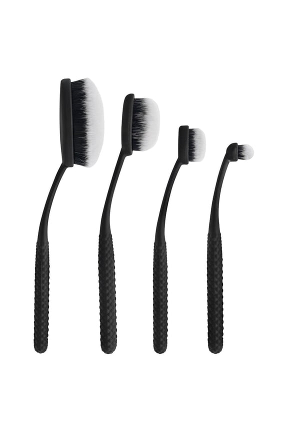 Brush Pro Face Perfecting Black 4pc Makeup Brush Kit