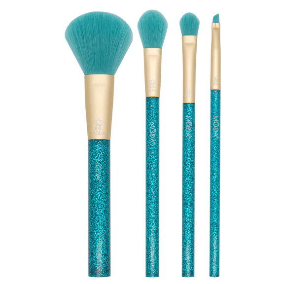 Moda Brush Next Gen Teal Glitter Face 4pc Kit