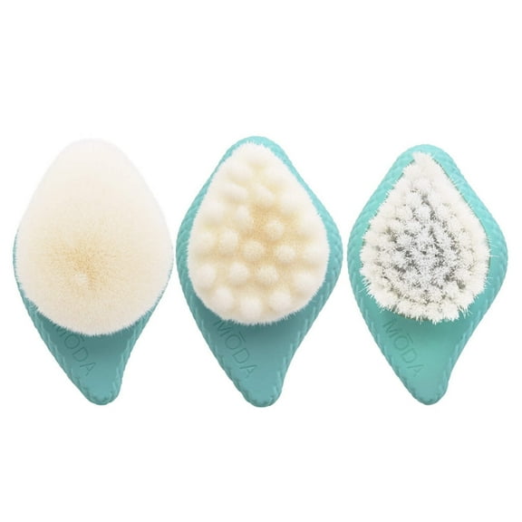 Moda Brush Spa Prep & Glow 3-Piece Gentle Facial Cleansing Brush Kit