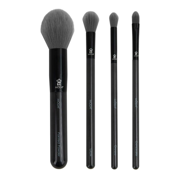 Moda Brush Studio Finishing Gray 4pc Face Makeup Brush Set