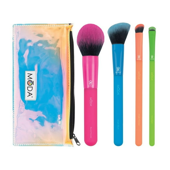 Moda Brush Totally Electric Complete Face 5pc Makeup Brush Set