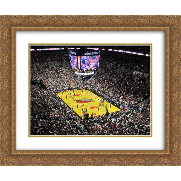 Moda Center 2x Matted 24x20 Gold Ornate Framed Art Print from the Stadium Series