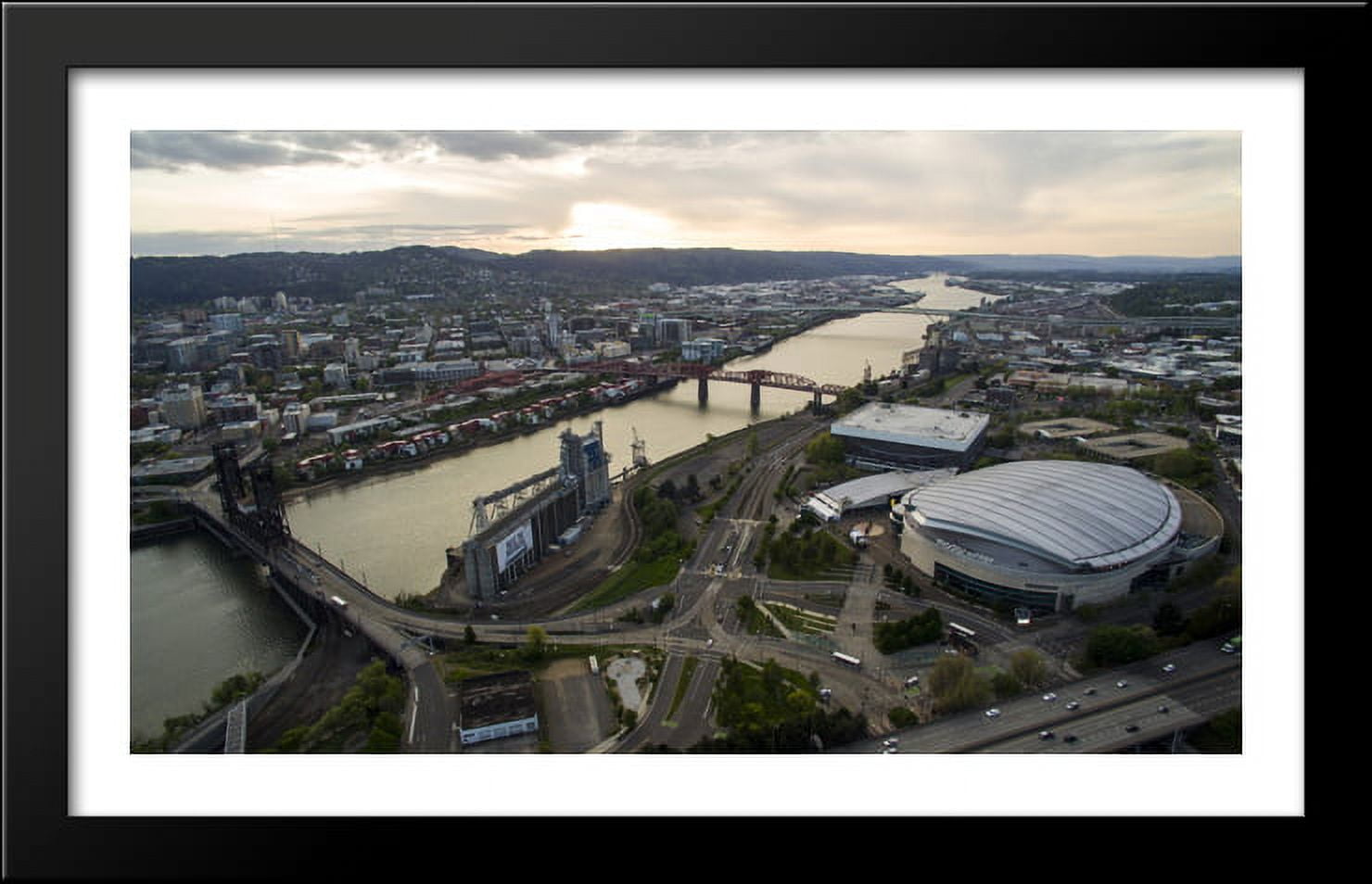 Moda Center 40x24 Large Black Wood Framed Print Art Home of the