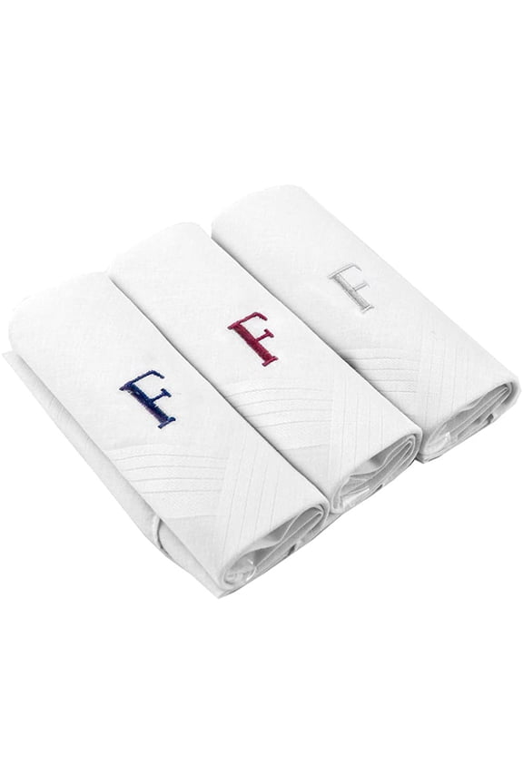 Mens Cotton Handkerchiefs Monogrammed Hanky Initial Letter