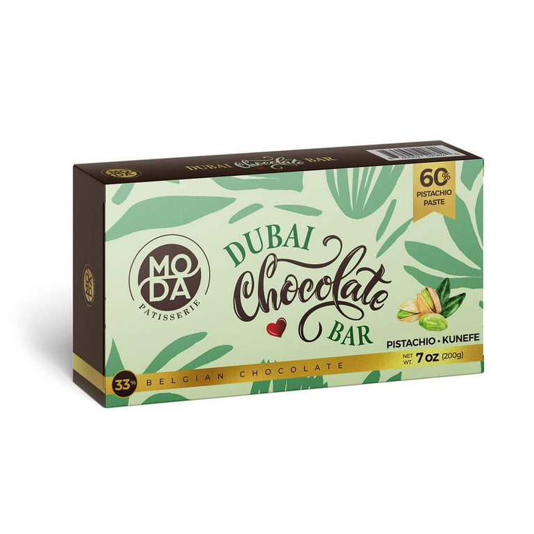 Moda Dubai Belgian Chocolate Bar Pistachio Kunefe 7oz 200G