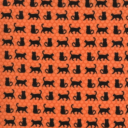 Moda Fabrics Midnight Magic 2 April Rosenthal Cat Parade Pumpkin