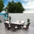 thumbnail image 1 of Moda Furnishings Patio Wicker Rectangle Gas Firepit Sets for Garden in the Outdoor, 1 of 7