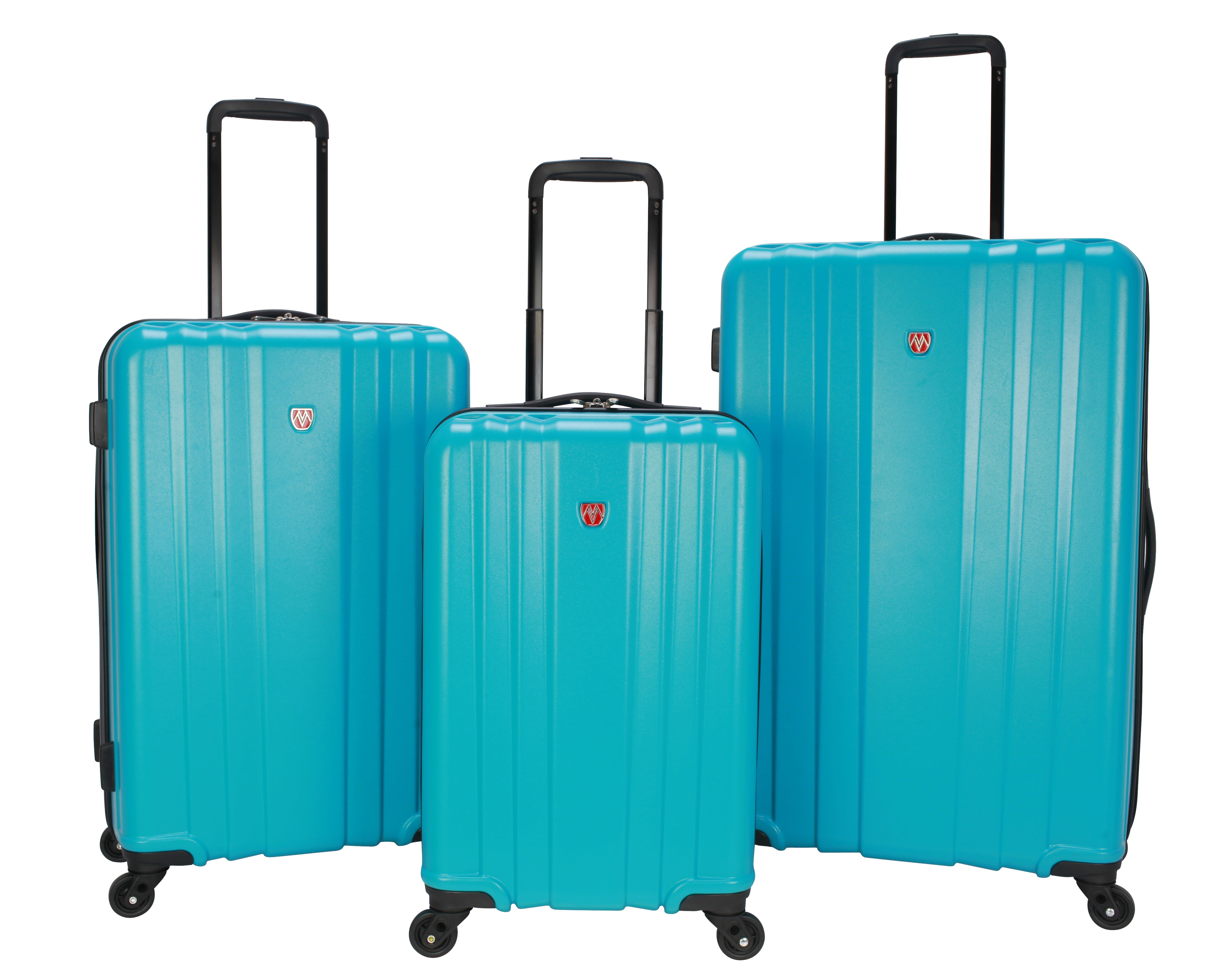 Moda ABS Hard Side 3 Piece Luggage Set, Includes 28-inch and 24-inch Checked and 20-inch Carry-on Luggage, Teal