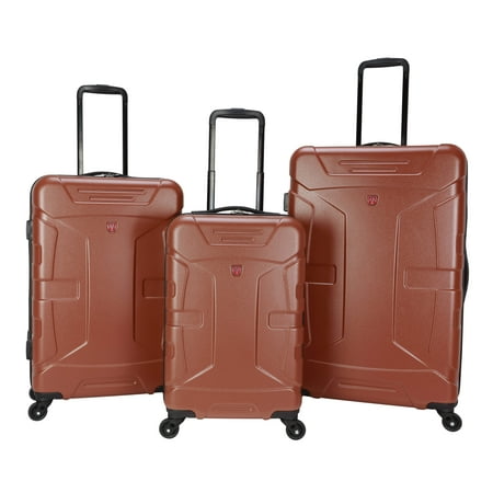 Moda ABS Hard Side 3 Piece Luggage Set, Includes 28-inch and 24-inch Checked and 20-inch Carry-on Luggage, Orange