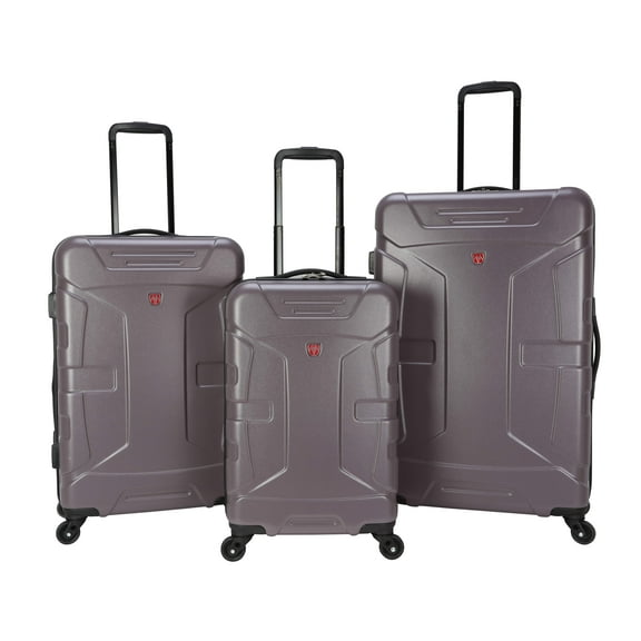 Moda ABS Hard Side 3 Piece Luggage Set, Includes 28-inch and 24-inch and 20-Carry-on Luggage, Purple