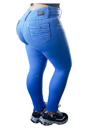 Fiorella Butt Lifter Skinny Women Jeans Levanta Cola Colombianos High Rise  Blue