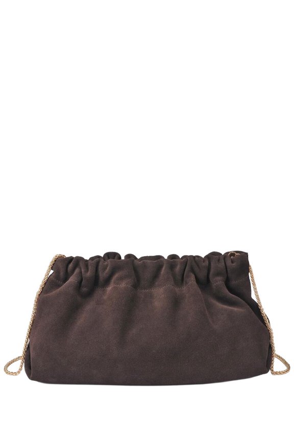 Penelope Leather Clutch, Brown
