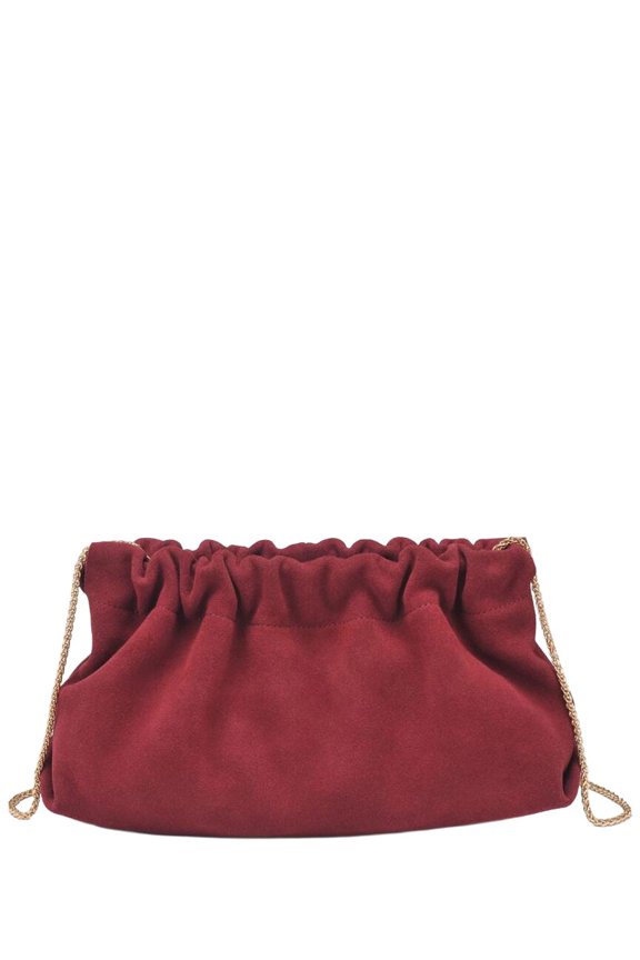 Penelope Leather Clutch, Red