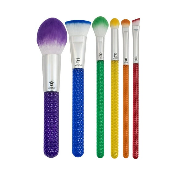 Moda Brush Rainbow Full Face 6pc Makeup Brush Kit