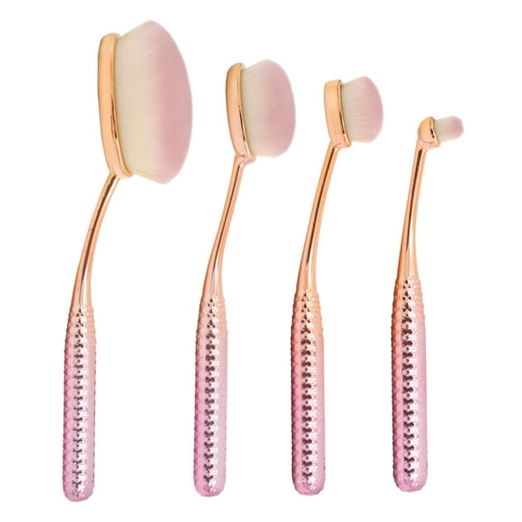 Moda Brush Metallic Ros Face Perfecting 4pc Makeup Brush Kit