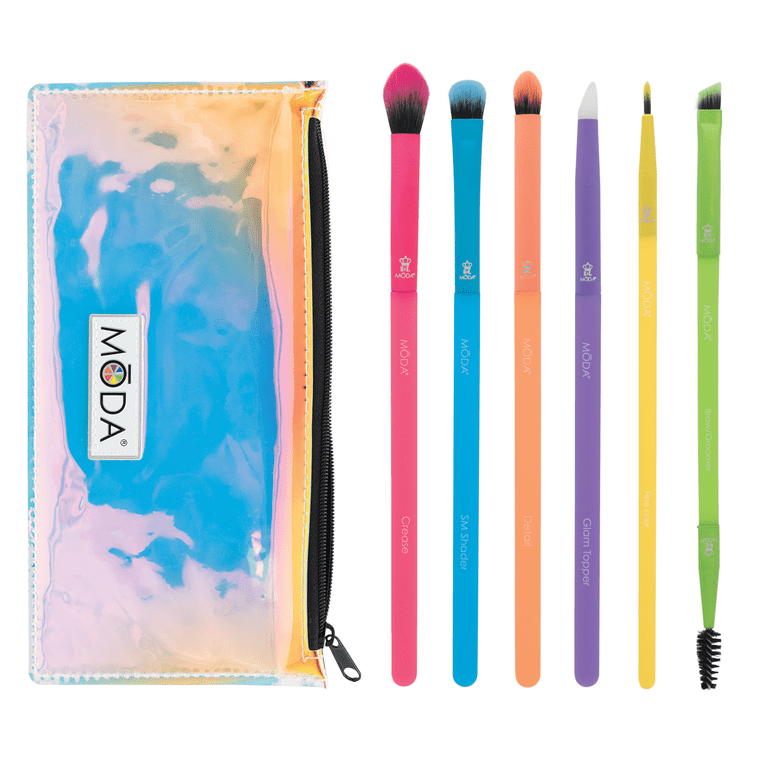 Moda Totally Electric Bright Eyes 7pc Makeup Brush Kit - Walmart.com