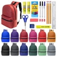thumbnail image 1 of Moda West 17 Inch Bulk Backpacks with 22 Piece School Supplies Kits - Pens, Pencils, Crayons - Case of 12 Wholesale Backpacks in 12 Assorted Colors, 1 of 1