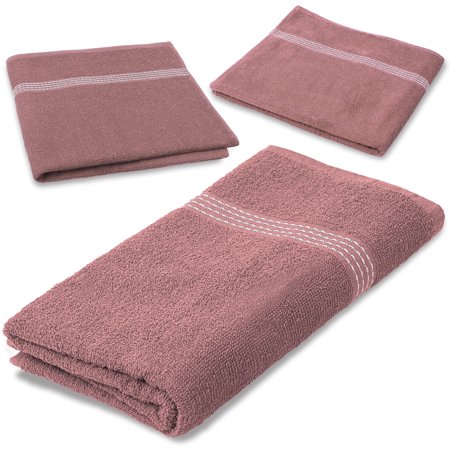 Moda West 48-Pack Premium Value Bath Towels – 80% Cotton, 20% Polyester, 27"x50", Light Pink