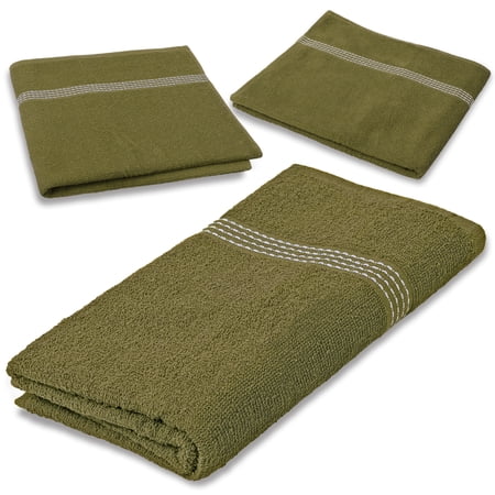Moda West 48-Pack Premium Value Bath Towels – 80% Cotton, 20% Polyester, 27"x50", Lime Green