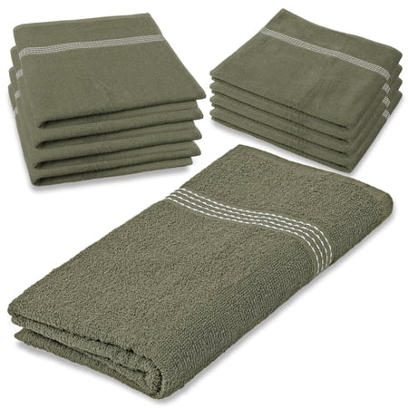 Moda West 8-Pack Premium Value Bath Towels – 80% Cotton, 20% Polyester, 27"x50", Pastel Green