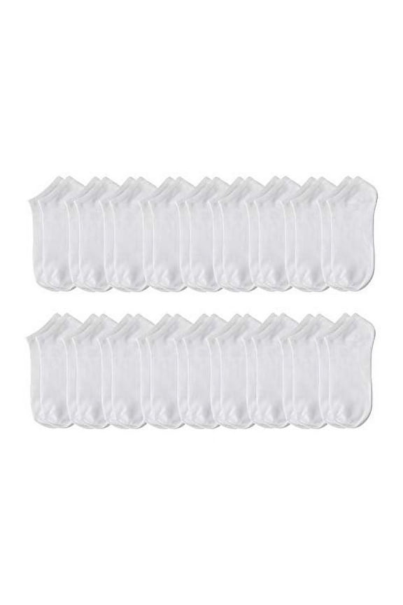 Low Cut Socks, 18 Pairs, No Show Footie Socks Size 10-13 in White