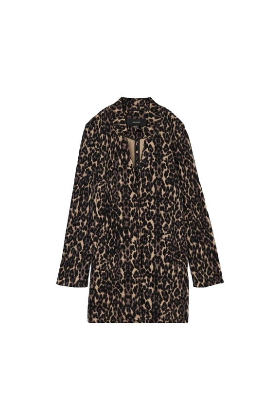 Moda Womens Katrine Leopard Print Brushed Jacket