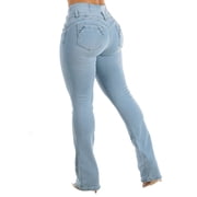 Moda Xpress Women s Junior Casual Butt Lifting Mid Rise Light Wash Bootcut Jeans 10887F