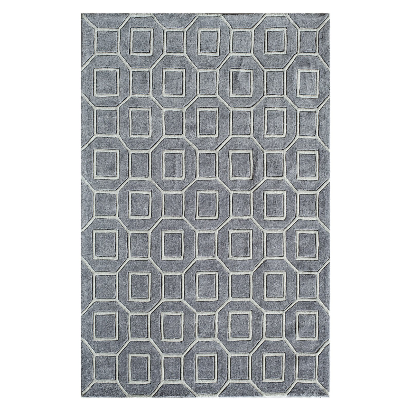 Rugs America Jourdan Collection Tiles grey 6215A Contemporary Geometric Area Rug 5' x 8'