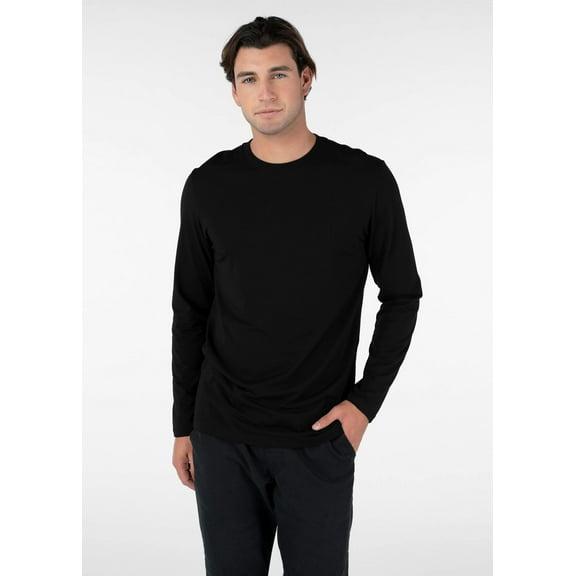 Modal - Black | Mens Slim Fit Tee Ls