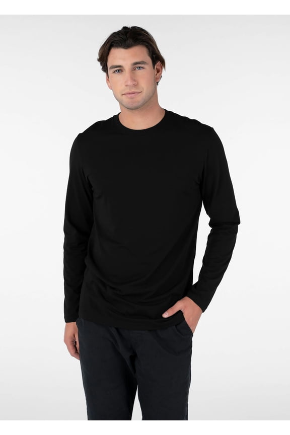 Modal - Black | Mens Slim Fit Tee Ls