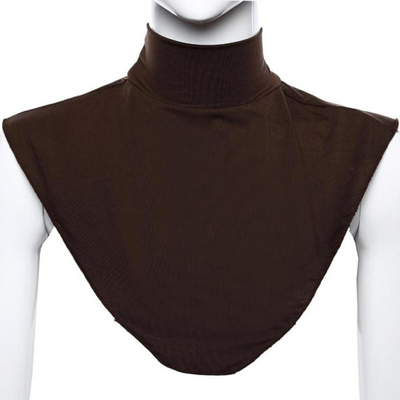 Modal Cloth Solid Color Dickey Collar False Turtleneck Neck Cover Warm Keeping Bib Scarf Brown