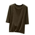 thumbnail image 1 of Modal Half Sleeve Top Women 2025 - Round Neck Solid Color Lounge Shirt Lightweight Home Wear Basic Tee Breathable Stretchy Comfort Short Sleeve Minimalist Y2K, 1 of 6