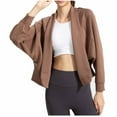 thumbnail image 1 of Modal Loose Coat for Women Fashion Solid Color Sweatshirts Cardigan Splicing Design Jackets Batwing Casual Fashion Outfits 2025 Fall Top Yoga Clothes, 1 of 4