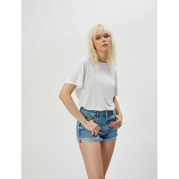 Modal Mix Short Sleeve Crew Neck Basic T-Shirt