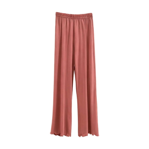 Modal Pajama Pants for Women Elastic Waist Soft Cozy Lounge Pants Loose Wide Leg Pj Bottoms Sleepwear