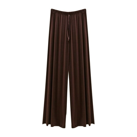 Modal Pants for Women Drawstrings Wide-Leg Elastic Waist Trousers Straight Leg Long Pants Loose Comfy Bottoms Casual Trendy Sweatpants Fashion Soft Loungewear Pajamas