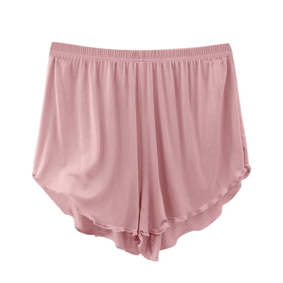Modal Soft Lounge Shorts for Women Ruffle Elastic Waist Casual Sleepwear Lightweight Cozy Pajama Bottom