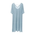 thumbnail image 1 of Modal Soft Sleep Shirts for Women Lightweig V Neck Nightgowns Short Sleeve Night Shirts Loungwear, 1 of 5