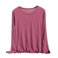 thumbnail image 1 of Modal Tops Shirts Women Lightweight Tees Buttery Soft Pullover Crewneck Long Sleeve Loungewear Fall Winter Base Layers Cozy Comfy Homewear, 1 of 6