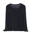 thumbnail image 1 of Modal Tops Shirts Women Lightweight Tees Buttery Soft Pullover Crewneck Long Sleeve Loungewear Fall Winter Base Layers Cozy Comfy Homewear, 1 of 6
