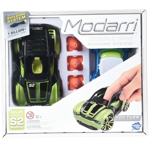 Modarri: S2 Muscle Car - Deluxe Single DIY Design & Build Toy Car, Mix & Match, Customize Your Own Vehicle, Finger Driving, Collectible, Kids Ages 6+